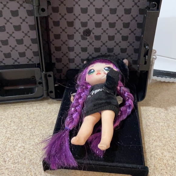 Na Na Na 3 in 1 black cat back pack with Tuesday Meow fashion doll purple braids - Picture 10 of 11